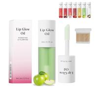Shiftalter Tinted Lip Glow Oil - For Lush, Hydrated Lips with a Natural Glow, Keep Shiny All Day with Waterproof, Sticky Long-Lasting Shiny Fruit Flavour Lip Stain (06# Green Apple)