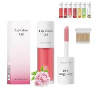 Shiftalter Tinted Lip Glow Oil - For Lush, Hydrated Lips with a Natural Glow, Keep Shiny All Day with Waterproof, Sticky Long-Lasting Shiny Fruit Flavour Lip Stain (03# Peony)