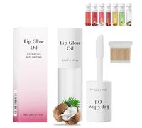 Shiftalter Tinted Lip Glow Oil - For Lush, Hydrated Lips with a Natural Glow, Keep Shiny All Day with Waterproof, Sticky Long-Lasting Shiny Fruit Flavour Lip Stain (07#Coconut)