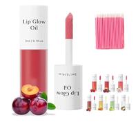 Shiftalter Tinted Lip Glow Oil - For Lush, Lip Oil Stain Long Lasting Honey Glow, Fruit Flavor, Hydrated Lips with Natural Glows (#Red Plum)