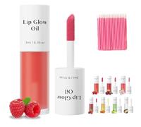 Shiftalter Tinted Lip Glow Oil - For Lush, Lip Oil Stain Long Lasting Honey Glow, Fruit Flavor, Hydrated Lips with Natural Glows (#Raspberry)