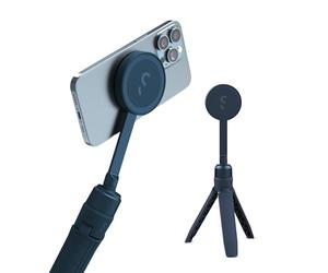 ShiftCam SnapPod - Video Selfie Stick and Tripod - Magnetic Mount Snaps on to Any Phone - Tiltable Design | Abyss Blue