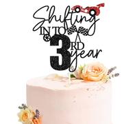 Shifting into 3rd Year Cake Topper, Race Car Third Birthday Decor, Racing Car Happy 3rd Birthday Party Decorations for Boys Girls
