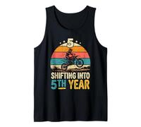 Shifting Into 5th Year Dirt Bike 5 Years Old Birthday Boy Tank Top