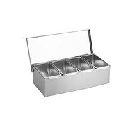 ShiftX4 Seasoning Containers Set Stainless Steel Seasoning Box Spice Jar Spice Rack Condiment Cruet Bottle Square with Cover
