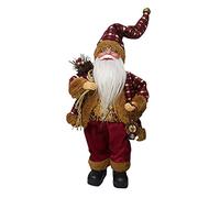 shiftX4 Standing Santa Claus Figure, 17Inch/45cm Santa Claus Doll Christmas Decorations, Father Christmas Ornaments Statue Figurine for Family Christmas
