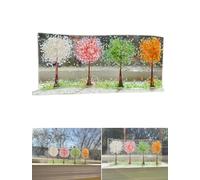 SHIFuXX Four Seasons Wavy Panel，four Season Glass Ornaments，Handcrafted Four Seasons Tree Decor, Art Decoration Suitable For Living Room Desktop Or Windowsill