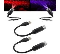 SHIFuXX Mini led Projection lamp Star Night，mini led Projection lamp Star Night USB，Romantic Decorations Special Night，car Ceiling Lights，for Bedroom, Car, Party, Wall, Ceiling(Red Spotlight*2)