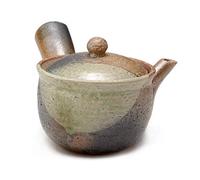 Shigaraki Pottery Midori Mamekake Kyusu Teapot G5-2709(Japan Import),Brown,Size: W:16cm(6.3 inch ) D:13cm(5.1 inch ) H :9.5cm(3.74 inch )