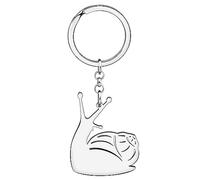 SHIGIE Stainless Steel Adorable Snail Keychain Cartoon Animals Key Ring Jewellery For Women Car Backpack Purse Key Gifts Charms (Silver Plated)