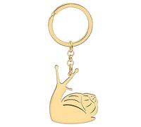 SHIGIE Stainless Steel Adorable Snail Keychain Cartoon Animals Key Ring Jewellery For Women Car Backpack Purse Key Gifts Charms (18K Gold Plated)