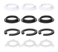 ShigKeu 12Pcs Plastic Lampshade Reducer Ring E27 to E14 Adapter Light Shade Fitting Replacement White Black 3 Types