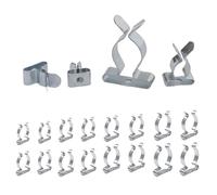 ShigKeu 16Pcs Tool Holder, Wall Mounted Tool Spring Terry Clips, Silver, 13/16/19/25mm, Garage Shed Yard Cupboard Storage