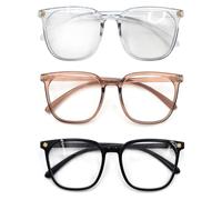 ShigKeu 3Pcs Fake Glasses Blue Light Blocking Glasses Eyestrain Relief for Work Reading Playing Games