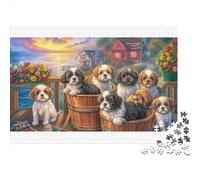 Shih Tzu 100% Recycled Cardboard Shih Tzu in Market 1000Pc Puzzle Adults Unique Classic Educational Games Brainteasing 70x50cm/1000pcs