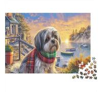Shih Tzu 1000 Pc Premium Cardstock Jigsaw Puzzle Senior Jigsaw Enthusiasts Decompression Training Wall Decor 38x26cm/1000pcs