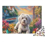 Shih Tzu 1000 Pc Thick Cardboard Premium Jigsaw Puzzle Set Family Lovers Concentration Training Fun Present 38x26cm/1000pcs