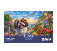 Shih Tzu 1000 Pcs Puzzles Dog in Sunny Lane Adult Jigsaws Colourful Fun Brainteasing Rainy Days 70x50cm/1000pcs