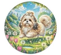 Shih Tzu 1000 Piece Geometric Round For Adults And Kids Hard Challenging Family Game Stress Reliever Colorful 1000pcs (67.5x67.5cm)