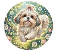 Shih Tzu 1000 Piece Geometric Round For Adults And Kids Hard Challenging Family Game Stress Reliever Colorful 1000pcs (67.5x67.5cm)