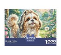 Shih Tzu 1000 Piece Jigsaw Puzzle For Adults Challenging Game Stress Relief Puzzle Cultivate The Spirit of Teamwork for Family Decorations 38x26cm/1000pcs