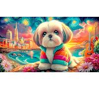 Shih-Tzu 1000-Piece Jigsaw Puzzle Old Kids Birthday Presents Challenging & Brainteasing 75x50cm/1000pcs