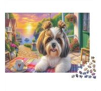 Shih Tzu 1000 Piece Premium Cardstock Diy Jigsaw Puzzle Jigsaw Collectors Brain Training Wall Decor 38x26cm/1000pcs