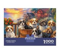 Shih Tzu 1000 Piece Puzzle Vibrant Shih Tzu Portraits Smooth Cut Paper Jigsaw Puzzle, Challenging Brain Game And Relaxing Activity for Adults 70x50cm/1000pcs
