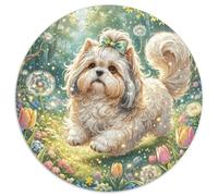 Shih Tzu 1000 Piece Round Puzzles for Kids And Adults Puzzle Gift for Family Colorful Puzzles for Creative for Teenagers And Adults 1000pcs (67.5x67.5cm)