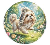 Shih Tzu 1000 Piece Round Puzzles Jigsaw Puzzle for Adults Puzzle Gift for Family Colorful Puzzles for And Home Decor Creative for Teenagers And Adults 1000pcs (67.5x67.5cm)