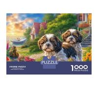 Shih Tzu 1000 Piece Stone Step Group Cardboard Puzzle Adults Stress Relief Beginners Home Leisure Indoor Hobby Activity 38x26cm/1000pcs