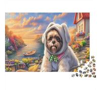 Shih Tzu 1000 Piece Sturdy Cardboard Jigsaw Puzzle Set Senior Enthusiasts Concentration Training Wall Decoration 70x50cm/1000pcs