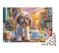 Shih Tzu 1000 Piece Thick Cardboard Cute Dog Jigsaw Puzzle Modern for Adults And Kids Age 12+ Educational Game Challenge Premium Gift 52x38cm/1000pcs