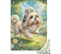 Shih Tzu 1000 Pieces Adult Jigsaw Puzzles Jigsaws Challenging Game Family Challenging Educational Challenge Home Decoration for Adults Gifts Ideas 1000pcs (75x50cm)
