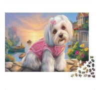 Shih Tzu 1000 Pieces Eco-friendly Paper Diy Jigsaw Puzzle Senior Jigsaw Enthusiasts Brain Training Decompression Gifts 52x38cm/1000pcs