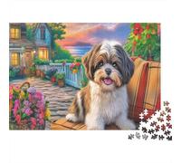 Shih Tzu 1000 Pieces Extra-thick Cardboard Jigsaw Puzzle Bundle Jigsaw Collectors Educational Game Brain Training Beautiful Decoration 52x38cm/1000pcs