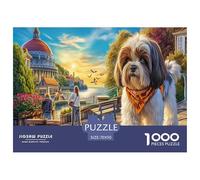 Shih Tzu 1000 Pieces for Adults & Kids: Dog by A Seaside Boardwalk Educational Games Home Decor Puzzle for Family 70x50cm/1000pcs