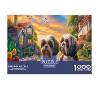 Shih Tzu 1000 Pieces for Adults: Two Dogs at Golden Sunset Fun And Challenging Family Game Great Gift 38x26cm/1000pcs