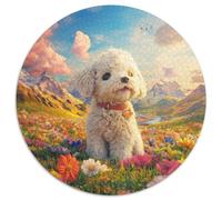 Shih Tzu 1000 Pieces Jigsaw Puzzle for Adults And Kids Round Puzzle Fun Challenging Family Game Stress Reliever Expert Skill Level 1000pcs (67.5x67.5cm)