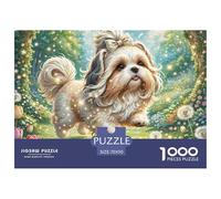 Shih Tzu 1000 Pieces Jigsaw Puzzles For Adults Challenging Game Stress Relieving Entertainment Cultivate The Spirit of Teamwork for Men, Women, Elders, Seniors 70x50cm/1000pcs