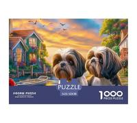 Shih Tzu 1000 Puzzles Adults Puzzle Adults Puzzle Gifts Birthday Home Decoration Decompression 52x38cm/1000pcs
