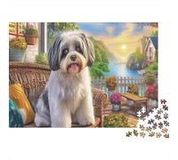 Shih Tzu 1000Pc Jigsaw Puzzle for Men & Women Smiling Fluffy Pup in Garden Fun Present & Home Activity | Wall Decoration 70x50cm/1000pcs