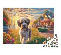 Shih Tzu 1000Piece JigsawPuzzleShih Tzu Walk Harbor KidsforAdult Challenging LargePiecePuzzles Age12+byth HomeDecoration Uncover The Puzzle 38x26cm/1000pcs