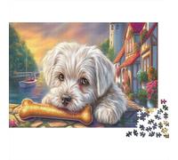 Shih Tzu 1000Piece JigsawPuzzlesShih Tzu Cliff Path KidsforAdult Challenging Brainteasing Age12+byth EducationalGames Brainteasing Adults Jigsaw Puzzle 38x26cm/1000pcs