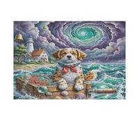 Shih Tzu 300 Piece Complete DIY Jigsaw Puzzle Cute Pet Animals Collectors Mind Relaxation Educational Decorative Puzzle Gifts for Adults Sturdy Thick Cardboard 300 PCS