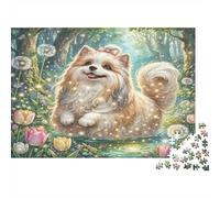 Shih Tzu Adult Jigsaws for Decompression: Fluffy Pomeranian Dog Educational Game Challenge Wall Decoration 52x38cm/1000pcs