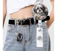 Shih Tzu Badge Reels Retractable with Clip and Keychain Funny Cute Badge Clips Id Card Badge Holder for Office Worker Doctor Nurse