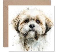 Shih Tzu Birthday Card for Men Women - Dog Breeds - Happy Birthday Card for Son Dad Wife Grandma, 145mm Bday Greeting Cards