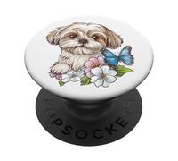 Shih Tzu Butterfly Cute Dogs Shih Tzu Lover PopSockets Adhesive PopGrip