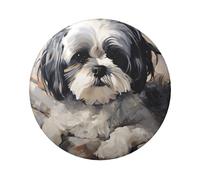 Shih Tzu Button Pins 5 Pcs, 2.4 Inch Round Button Badges Metal Personalized Picture Photo Pin Buttons Kit For Craft Supplies Christmas Diy Party Projects